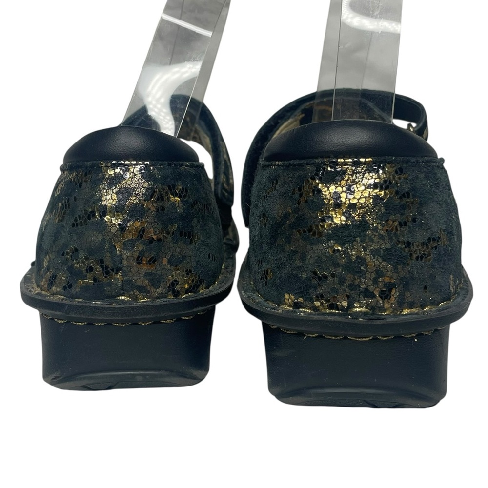 Alegria 39 Belle Glammo gold and black suede Mary Janes - Picture 5 of 9